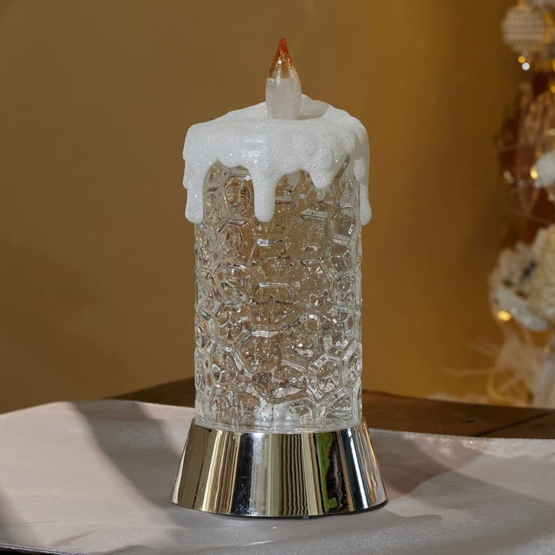 Lighted Candle Small Glitter Globe Cracker Barrel