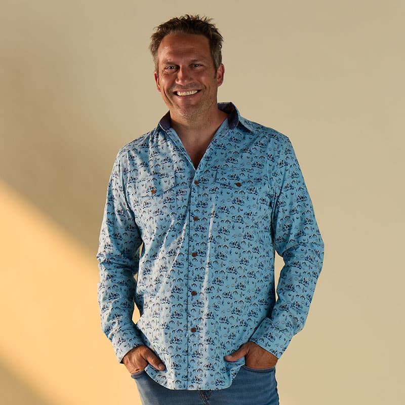 horse dress shirt Wrangler George Strait Horse Print Button Down One Pocket Shirt | SHIRTS