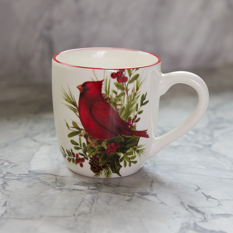 Stoneware Cardinal Mug Cracker Barrel