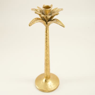 Large Metal Palm Tree Candle Holder