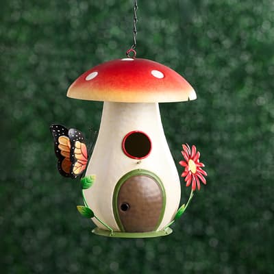Metal Mushroom Birdhouse