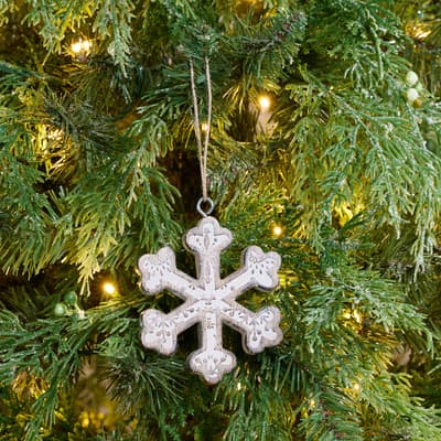 Wood Engraved Snowflake Ornament