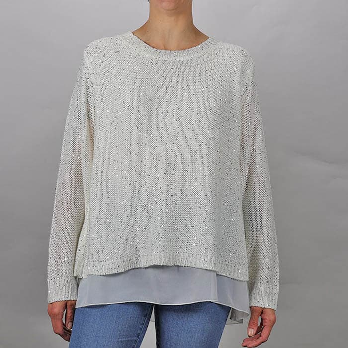 White deals sparkly sweater