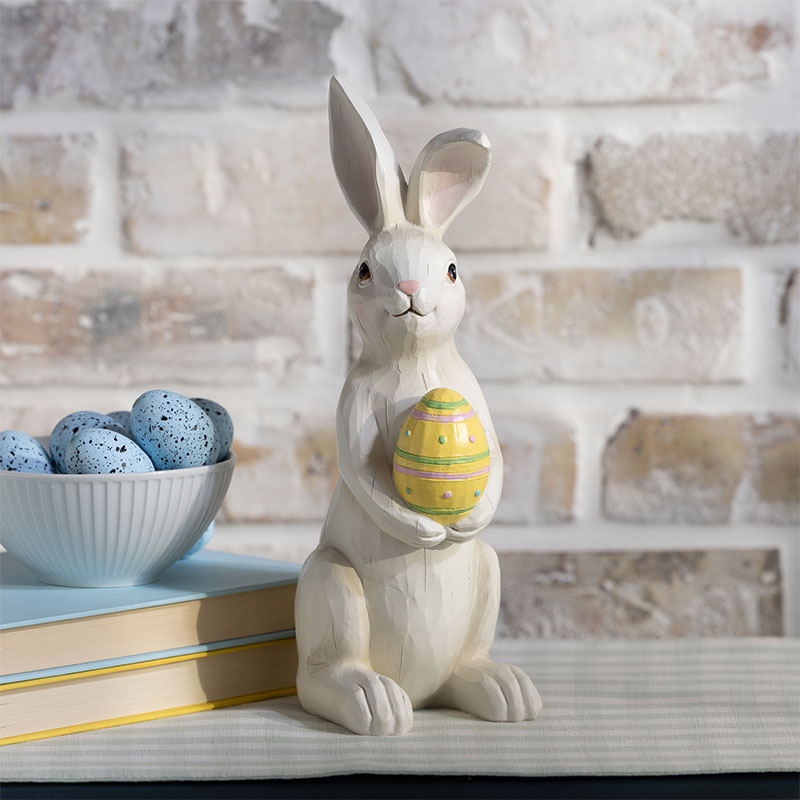 Ceramic Bunny Figurine - Blue - Cracker Barrel