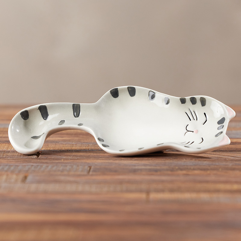 Stoneware Cat Spoon Rest