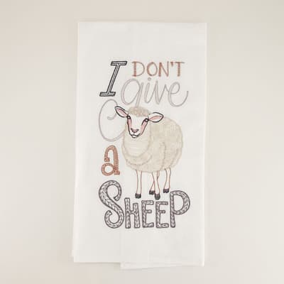 Give A Sheep Embroidered Flour Sack Towel
