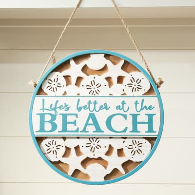 Better At The Beach Round Wall Decor