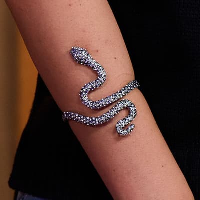 Silver Bling Snake Cuff Bracelet