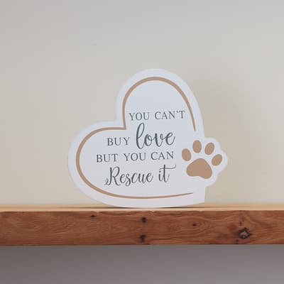 Rescue Love Block Sign