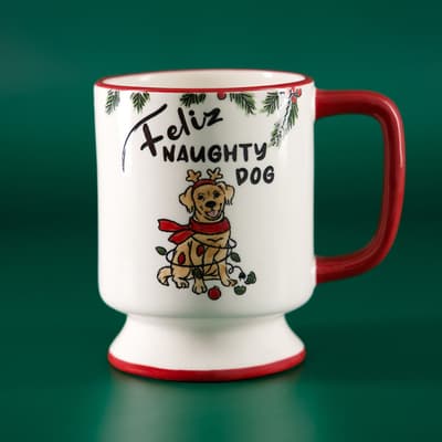 Feliz Naughty Dog Wax Resist Mug