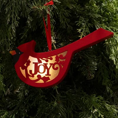 LED Cutout Cardinal Ornament