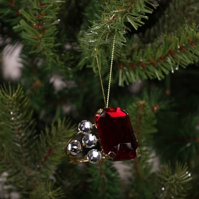 Faux Ruby Ring Ornament