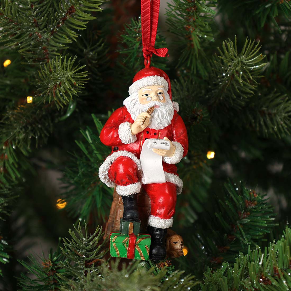 Santa Checking List Ornament - Cracker Barrel