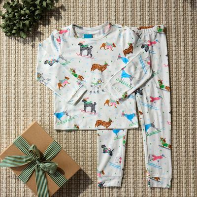 Toddler Ski Dog Print Jogger PJ Set