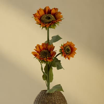 Faux Branched Sunflower Stem