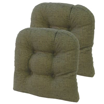 Gripper 17 x 17 Non-Slip Large Omega Tufted Chair Cushions Set of 2 - Gold