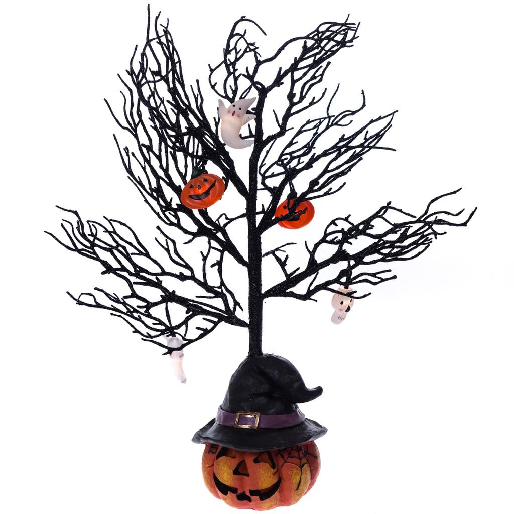 Halloween Twig Tree good Pumpkin Ghost Black Holiday Light Up Decor by Cracker Barrel