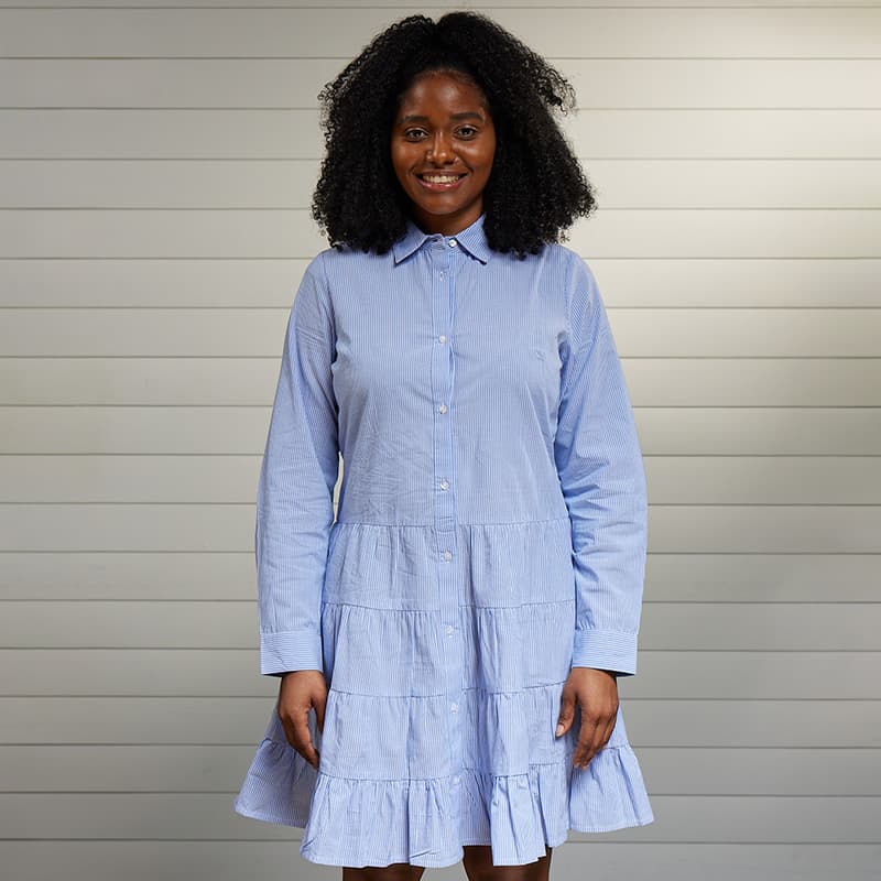 Blue Striped Dress Cracker Barrel