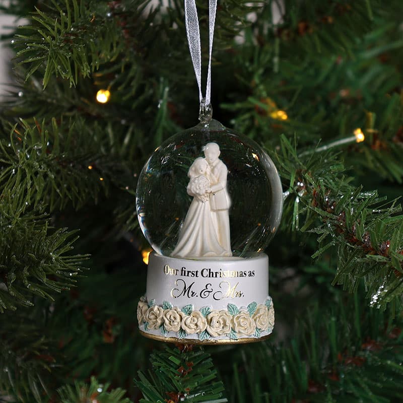 Bride and groom first christmas deals ornament