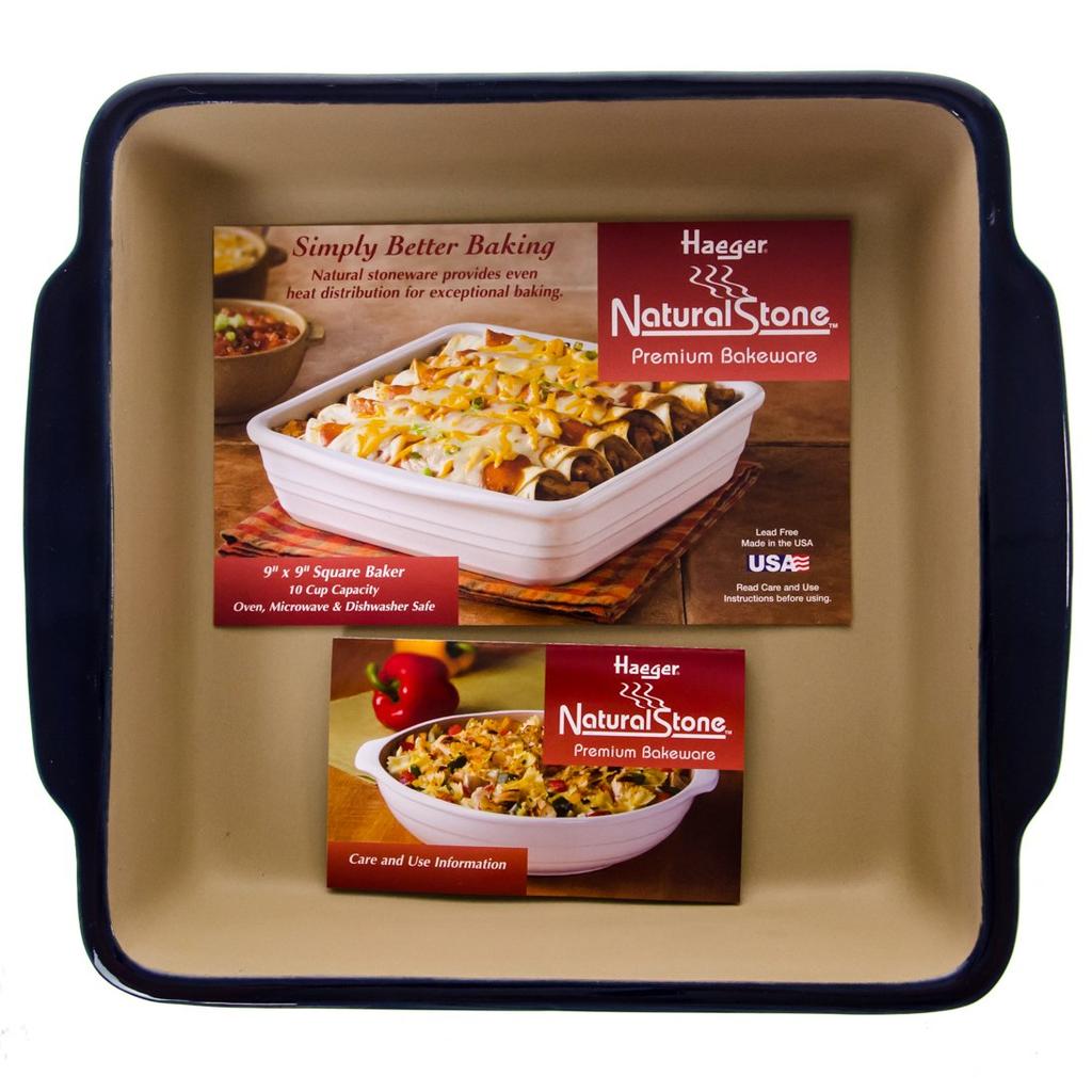 Haeger Natural Stone Square Baking Pan 9 X 9