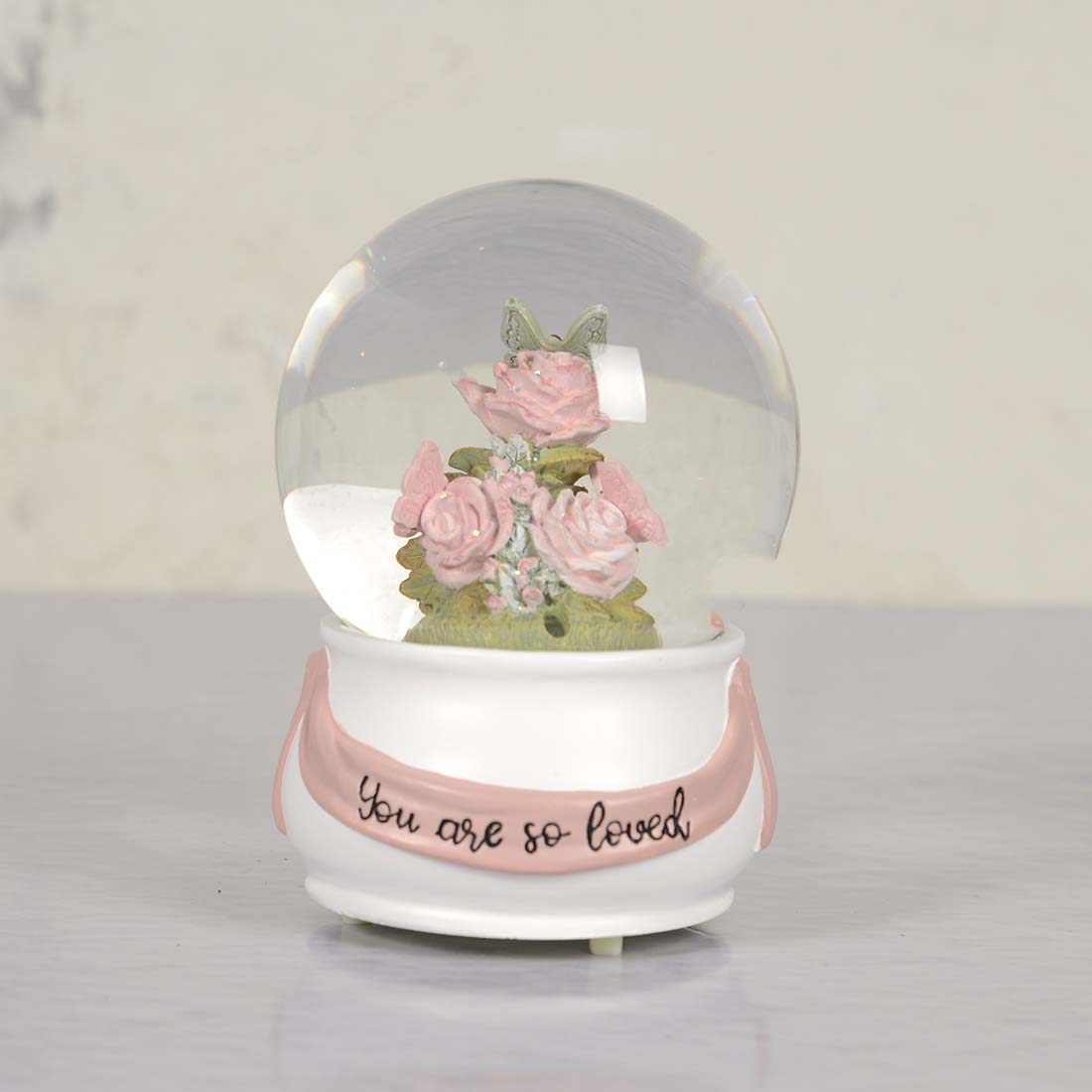 Roses Glitter Globe Cracker Barrel