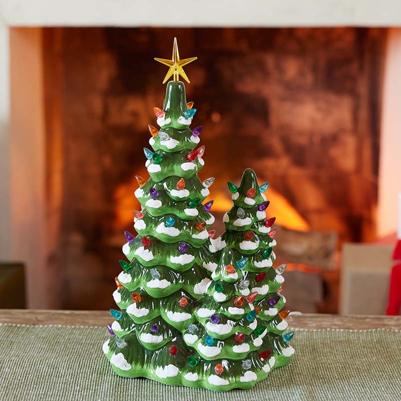 Ceramic Christmas Tree Accent Light - Cracker Barrel