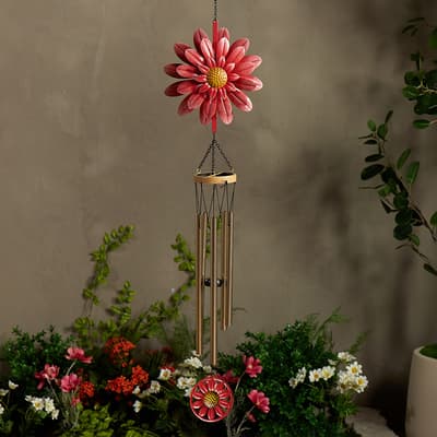 Metal Flower Twirling Wind Chime
