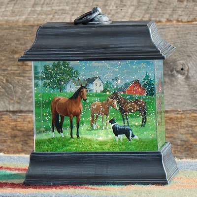 Horse Scene Glitter Globe