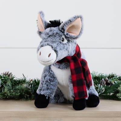 Christmas Donkey with Scarf Plush