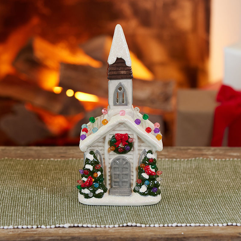 LED Christmas Church Cracker Barrel