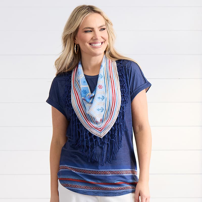Nautical Icon Scarf Top Cracker Barrel - Main Image