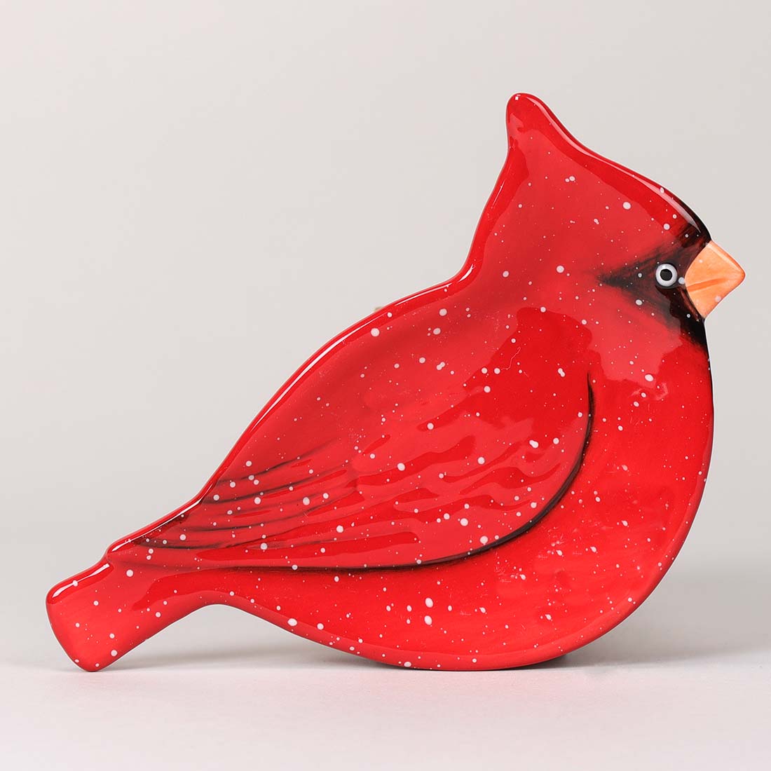 Stoneware Cardinal Spoon Rest Cracker Barrel