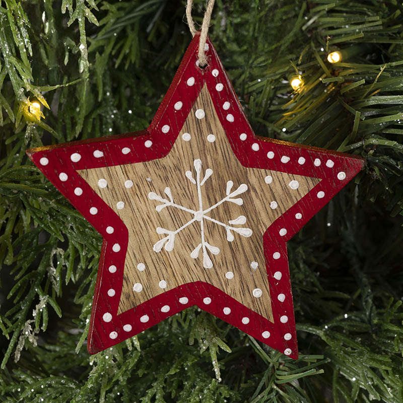 Hand Painted Wooden Star Ornament Cracker Barrel