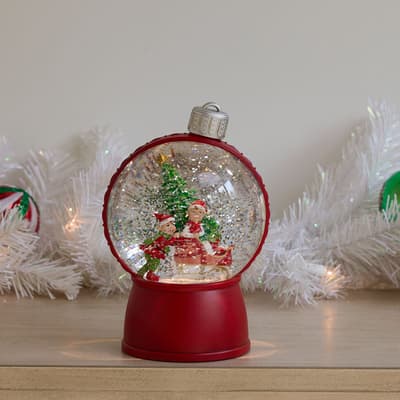 Elf Sleigh Glitter Globe