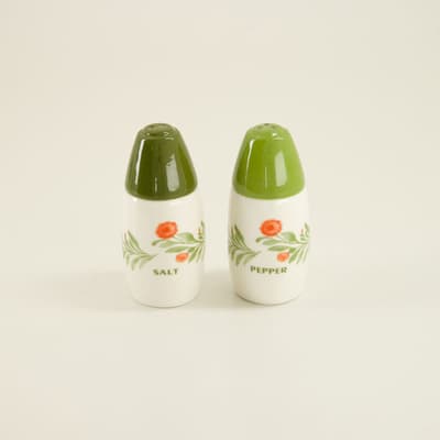 Green and White Salt and Pepper Shaker Set