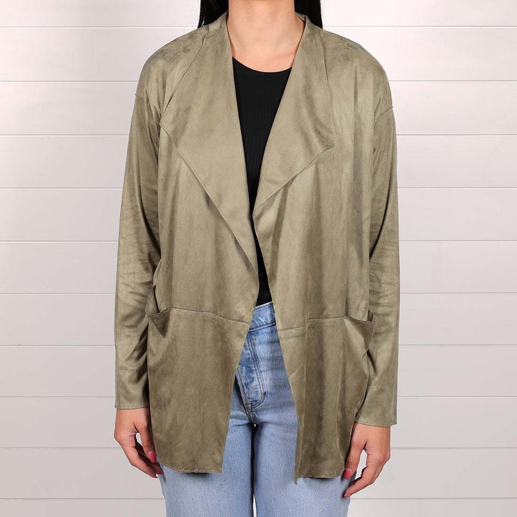 Faux suede cardigan hotsell