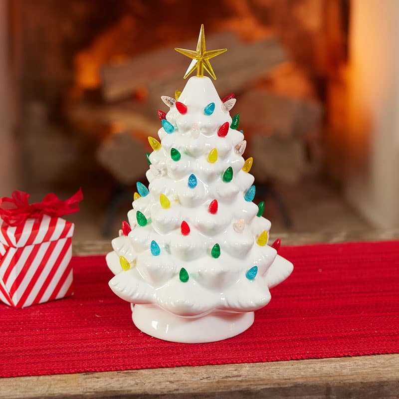 Gold Ceramic Christmas Tree Accent Light - Cracker Barrel