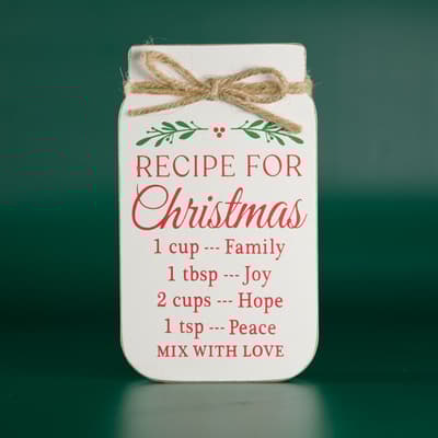 Recipe For Christmas Block Sign