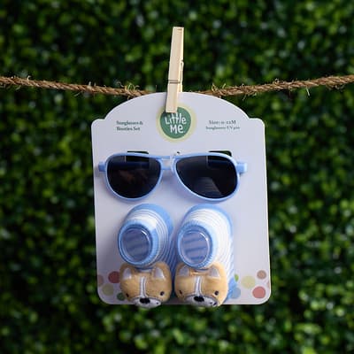 Infant Dog Rattle Socks and Sunglasses Set