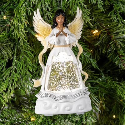 Aa LED Angel Glitter Globe Ornament