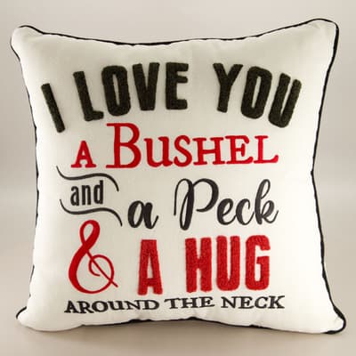 Bushel and a Peck Embroidered Pillow