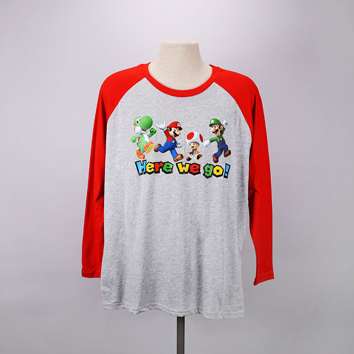 Long Sleeve Super Mario Raglan T-Shirt - Cracker Barrel