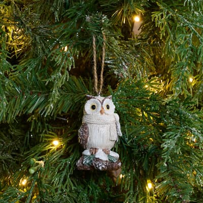 Owl With Pinecone Ornament