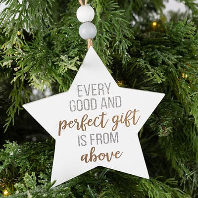 Perfect Gift Wood Star Ornament