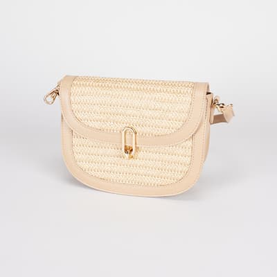 Woven Straw Saddle Bag Crossbody