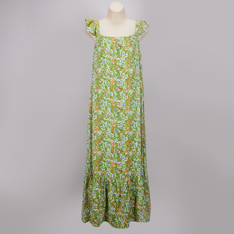 Green Print Maxi Dress Cracker Barrel