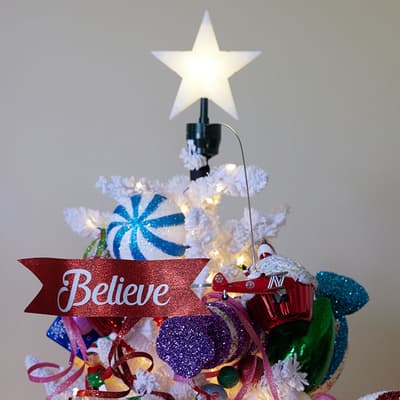 Animated Santa Biplane Tree Topper