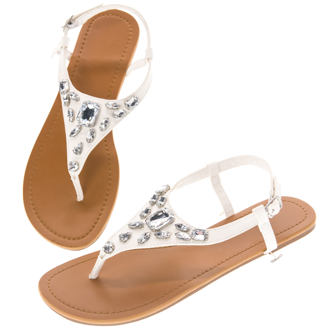 White Bling Sandal Clothing Accessories Womens Footwear
