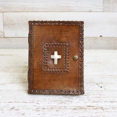 Stone Cross Leather Journal