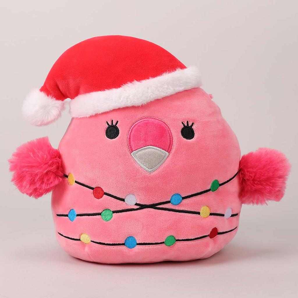 Squishmallows 8 Franny the Flamingo with Santa Hat and Lights 